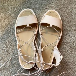 ASOS Lace up nude sandals US W 8 EU 39